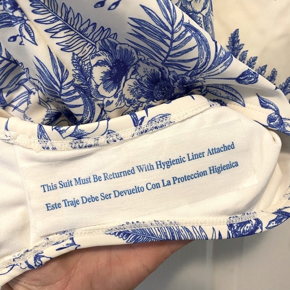NWT Kona Sol swimsuit, one piece, size L (12-14), white/blue - Picture 7 of 7